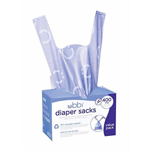 Ubbi Disposable Nappy Sacks, Lavender Scented, Easy-To-Tie Tabs, Baby Diaper Disposal or Pet Waste Bags, Value Pack, 400 Count