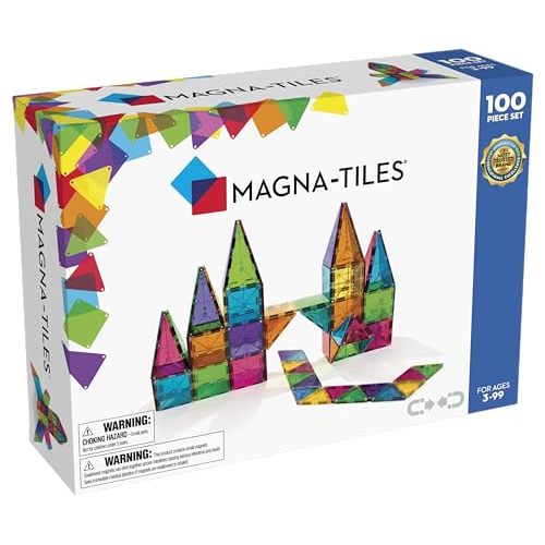 MAGNA-TILES Classic 100-Piece Magnetic Construction Set, The ORIGINAL Magnetic Building Brand