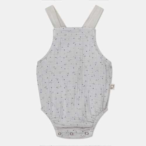 Gauze Star Print Baby Romper - Soft Grey – Manymoons