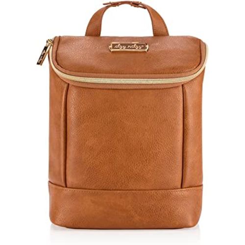 Itzy Ritzy Insulated Bottle Bag – Keeps Bottles Warm or Cool - Holds 3 Bottles & Features Interior Pocket for Ice Pack (Not Included), Cognac