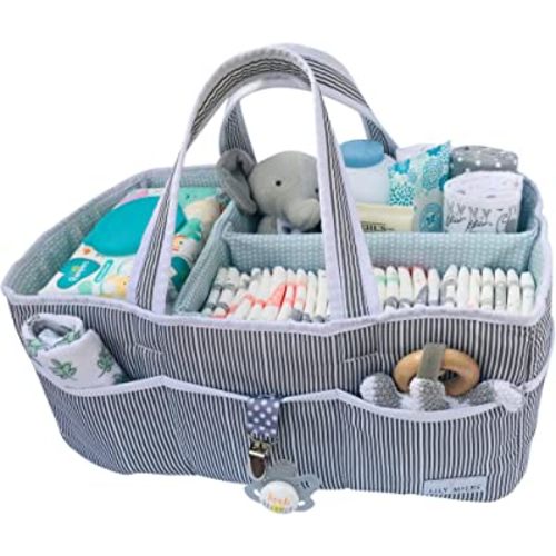 Lily Miles Baby Diaper Caddy - Large Organizer Tote Bag for Baby essentials Boy or Girl - Baby Shower Basket - Nursery Must Haves - Registry Favorites - Newborn Caddie Car Travel