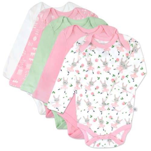 5-Pack Organic Cotton Long Sleeve Bodysuits | Honest Baby Clothing (3-6m)