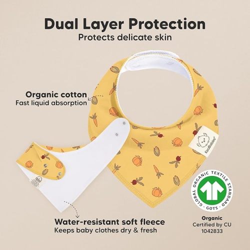 KeaBabies 8-Pack Organic Baby Bandana Drool Bibs for Boys Girls - Soft Cotton Drooling & Teething Bibs for Infants, Toddlers, Super Absorbent Cotton Bandana Bibs for Baby Boy & Girl (Countryside)