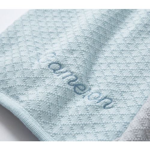 Luxe Cable-Knit Sherpa Baby Blanket - Light Blue