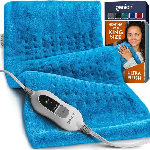GENIANI Heating Pad for Back Pain & Cramps Relief, FSA HSA Eligible, Auto Shut Off, Machine Washable, Moist Heat Pad for Neck & Shoulder (Aqua Blue)