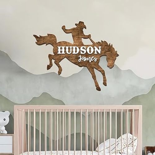 Western Themed Sign, Custom 3D Name Display, Cowboy Nursery Decor, Wooden Wall Art, Name Plaque for Boy, Rustic Baby Room Accent