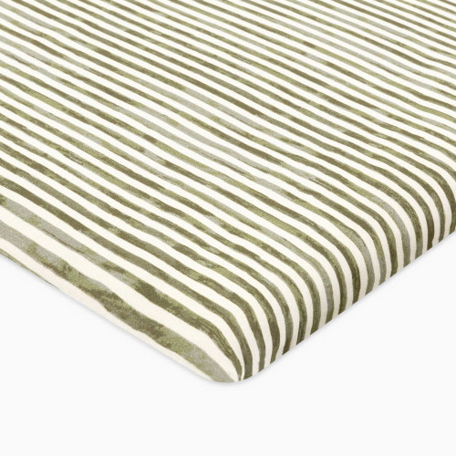 babyletto All-Stages Organic Brushed Cotton Bassinet Sheet - Juniper Stripe By Nate Berkus