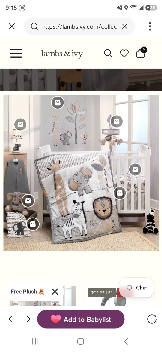 Jungle Safari 6-Piece Baby Crib Bedding Set