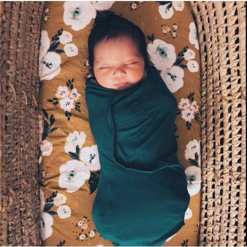Baby Basket Sheet: Taylor Floral. Bassinet Sheet. Changing Basket Sheet. Hospital Bassinet Sheet. Mustard Floral Sheet. Organic Baby Sheet.