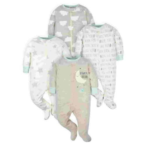 Gerber Baby Boy or Girl Gender Neutral Sleep 'n Play Footed Pajamas, 4-Pack