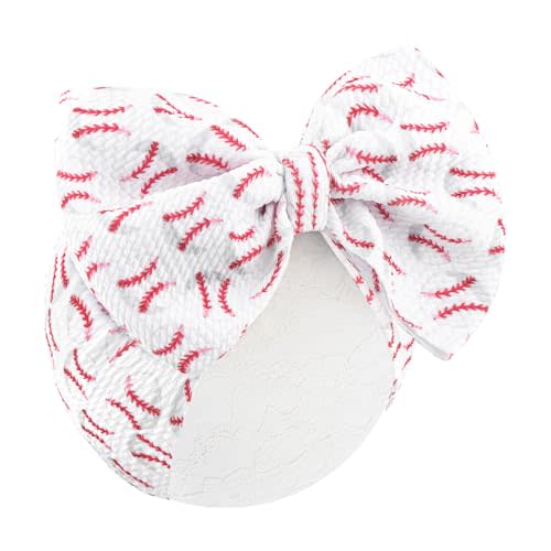 Lanmerry Baseball Headbands for Baby Girl Soft Bowl Hair Bows Hair Accessories for Newborn Infant Babies Sports Headband Baby Outfits