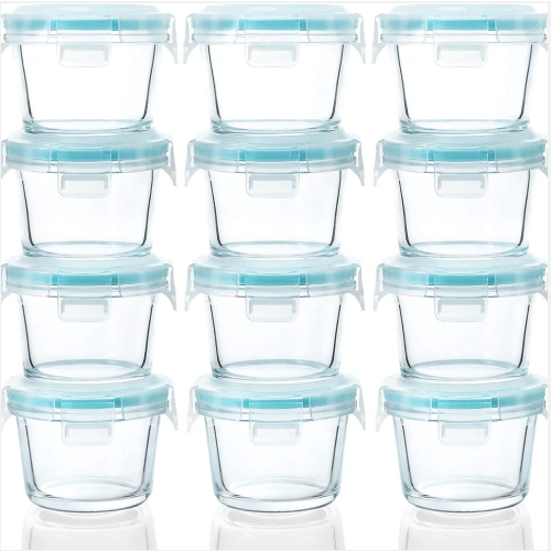 Mini Glass Food Storage Containers, Baby Food Storage Containers, 12-Pack 5 Oz | Mcirco