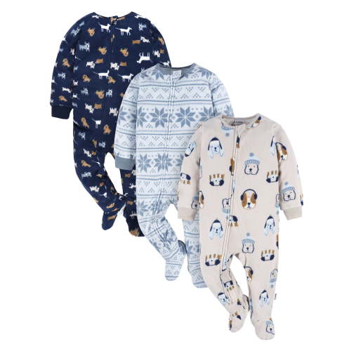 Gerber Baby and Toddler Neutral Microfleece Blanket Sleeper Pajamas, 3-Pack, Sizes 0/3M-5T