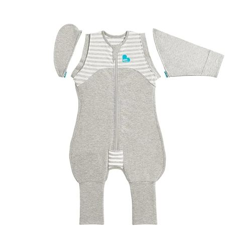 Love to Dream Swaddle UP Transition Suit, Gray, Large, 19-24 lbs, Patented Zip-Off Wings and Unique Self-Soothing Sleeves, Safely Transition from Swaddled to Arms-Free Before Rolling Over