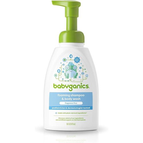 Babyganics Baby Shampoo + Body Wash Pump Bottle, Fragrance Free, 16oz