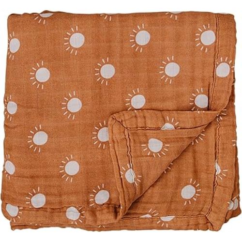 Mebie Baby Muslin Quilt, Sunshine, 100% Cotton Baby Blanket for Girls and Boys, Newborns, Toddlers, Soft Swaddle, 47"x47"