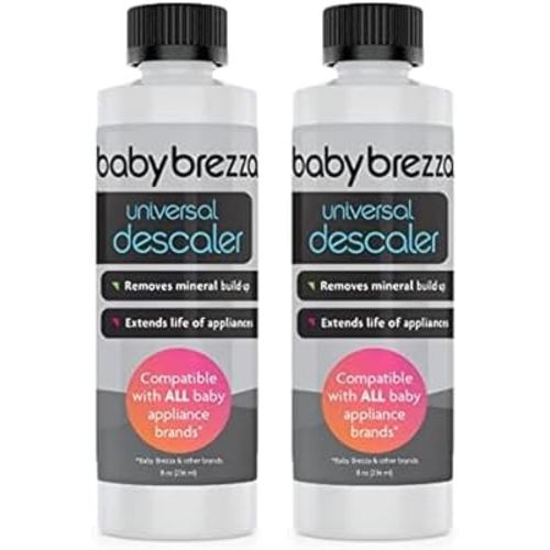 Baby Brezza Descaler 8 oz. Made in USA. Universal Descaling Solution for Brezza and Other Baby Appliances. Removes Mineral Build-up and extends Your Machine’s lifespan (Pack of 2)