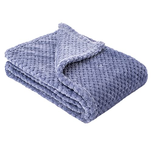 Fuzzy Blanket or Fluffy Blanket for Baby, Soft Warm Cozy Coral Fleece Toddler, Infant or Newborn Receiving Blanket for Crib, Stroller, Travel, Decorative (28Wx40L, XS-Pearl Blue)