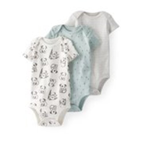 Little Planet Organic by Carter's Baby Boy or Girl Gender Neutral Short Sleeve Bodysuits, 3-Pack