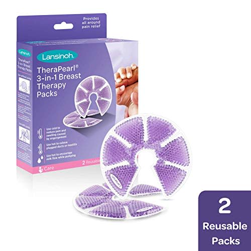 Lansinoh Breast Therapy Packs with Soft Covers, Hot and Cold Breast Pads, Breastfeeding Essentials for Moms, 2 Pack - 2 Count