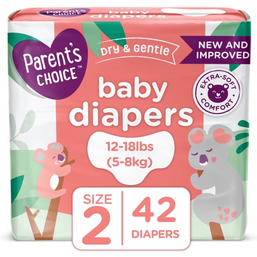 Parent's Choice Dry and Gentle Baby Diapers, Size 2, 42 Count