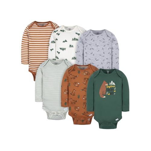 Gerber Baby Boys 6-Pack Long Sleeve Onesies Bodysuit