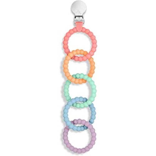 Ryan & Rose Cutie Clinks Attachable Teether Chew Toy for Babies (Mosaic)