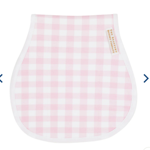 Oopsie Daisy Burp Cloth - Palm Beach Pink Gingham with Worth Avenue White