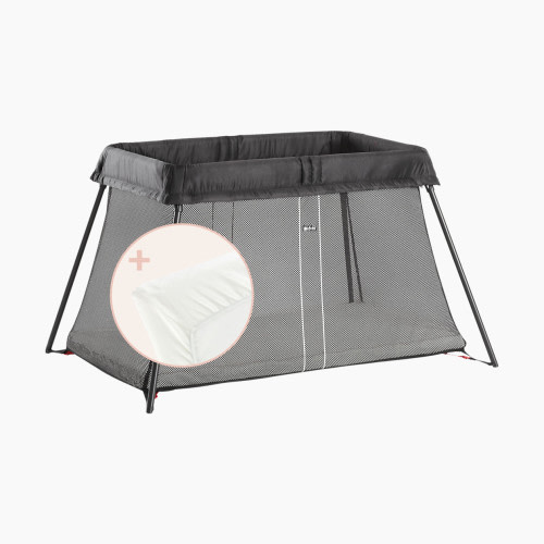 BabyBjörn Travel Crib & Organic Sheet Bundle - Black | Babylist Shop