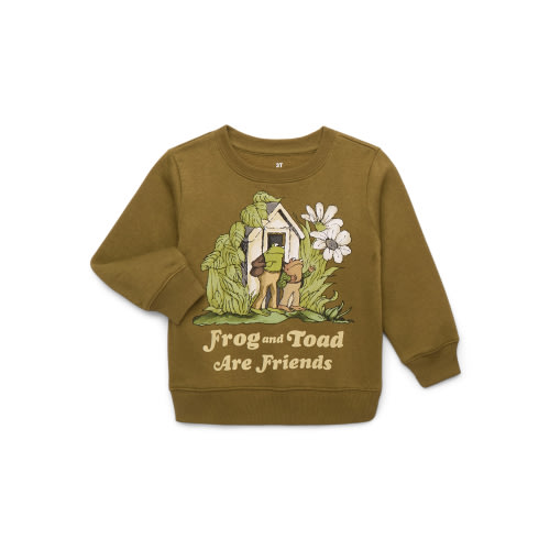 Frog & Toad Toddler Boys or Girls Long Sleeve Crewneck Sweatshirt, Sizes 12M-5T
