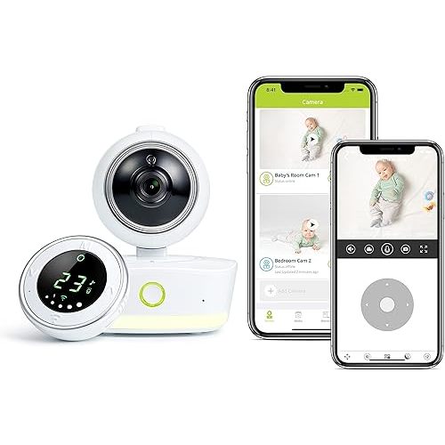Bebcare iQ - Smart HD Baby Monitor: Full HD 1080p Video, Pan-and-Tilt, Temperature Sensor, Motion and Sound Alert, Stand-Alone Audio Monitor Unit (Without Breathing Sensor Mat)