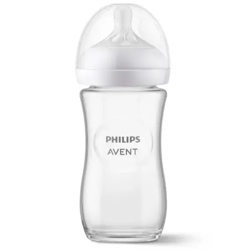 Glass Avent Natural Response Baby Bottle 240ML | Baby Bunting AU