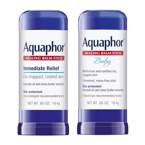 Aquaphor Healing Balm Skin Care Set with Avocado Oil and Shea Butter, Soothes Dry, Chapped Skin, Healing Balm Stick Skin Protectant, 0.65 Oz Baby Healing Balm Stick, 0.65 Oz