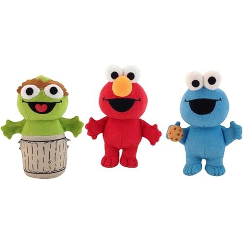 SoapSox Sesame Street 3 Pack Bath Sponge Set- Elmo, Oscar and Cookie Monster-Soft & Fun Baby Bath Toy- Kids Washcloth & Scrubber- Machine Washable Bath Time Companion