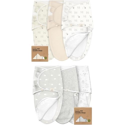 KeaBabies Baby Swaddle Sleep Sacks with Zipper - 3-Pack Newborn Swaddle Sack, Baby Swaddles Sleep Sack 3-6 Months, Wearable Blanket Baby, Baby Swaddle Blanket Wrap,Swaddle Sack, Easy Change Swaddle