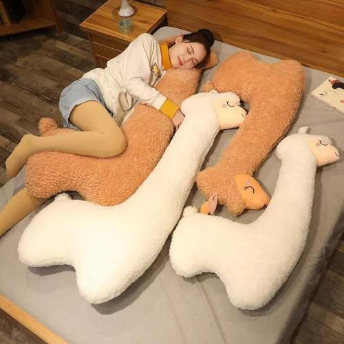 Alpaca Plush Toy Soft Stuffed Cute Sheep Llama Animal Dolls Sleep Pillow | pregnancy pillow comfort pillow llama plush high quality Kids toy, White , 100 cm