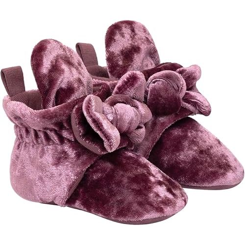 Robeez Baby Girls and Boys Crib Fleece Sherpa Snap Booties with Slip-Resistant Soles for Infant and Toddler, 0-18 Months