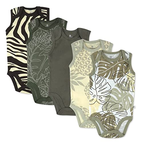 HonestBaby Multipack Sleeveless and Cami Bodysuits One-Piece 100% Organic Cotton for Infant Baby Boys, Girls, Unisex