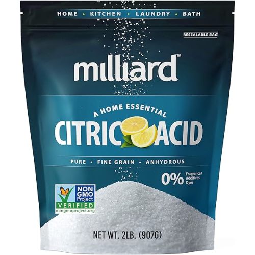 Milliard Citric Acid 2 Pound - 100% Pure Food Grade NON-GMO Project VERIFIED (2 Pound)
