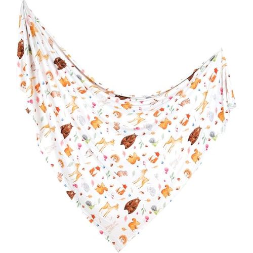 – Swaddle Blanket– Viscose Made from Bamboo Soft Baby Blanket Baby Boy/Girl– Stretchy Newborn Baby Wrap –Nursery Receiving Blanket – Gender Neutral– 47” x 47” (Woodland Animals Print)