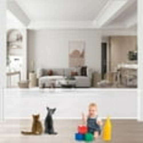 AYAOQIANG Retractable Baby Gate,Mesh Baby Gate or Mesh Dog Gate, 37.4" x 63" , Stairs Safe Gates for Baby and Pet, for Doorways, Stairs, Hallways, White