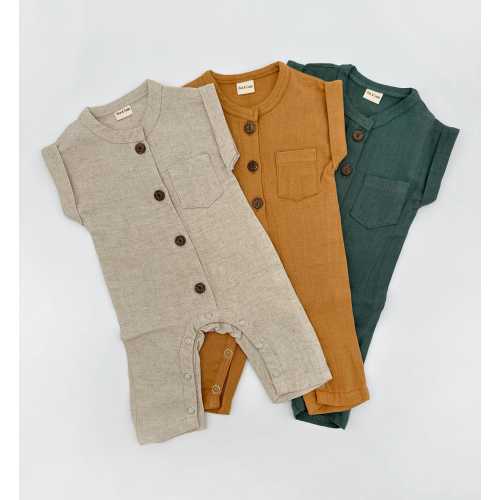Baby Summer Romper Boys Girls |  Muslin Cotton Buttoned one piece | Sami Jumper
