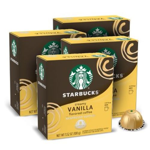 Starbucks By Nespresso Vertuo Line Pods - Light Roast Coffee - Creamy Vanilla - 1 Box (8 Pods)