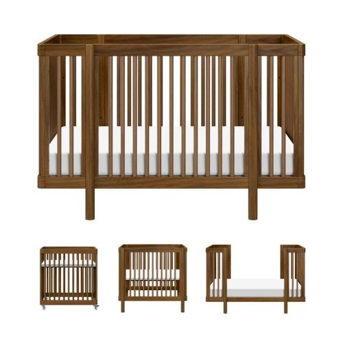 Babyletto Pogo 8-in-1 Convertible Crib with All-Stages Conversion Kits - Natural Walnut