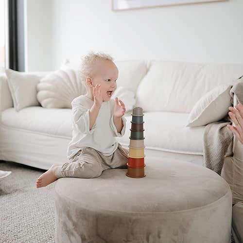 mushie Stacking Cups Toy | Made in Denmark (Retro)