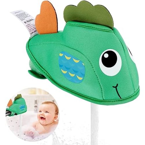 Bath Spout Cover for Bathtub, Baby Shower Protector Cover from Bumping Head During Bathing Time, Cute Soft Cartoon Fish Water Faucet Mouth Protecting Cover for Enjoyable Safe Baths Bathroom