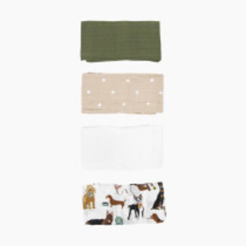 Little Unicorn Cotton Muslin All-Purpose Squares 4-Pack - Woof, 4