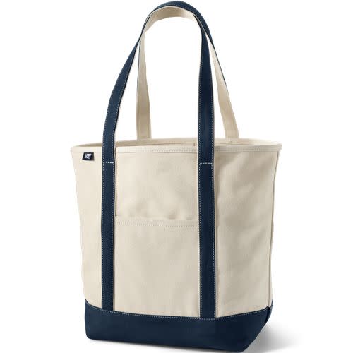 Medium Natural 5 Pocket Open Top Canvas Tote Bag | Lands' End