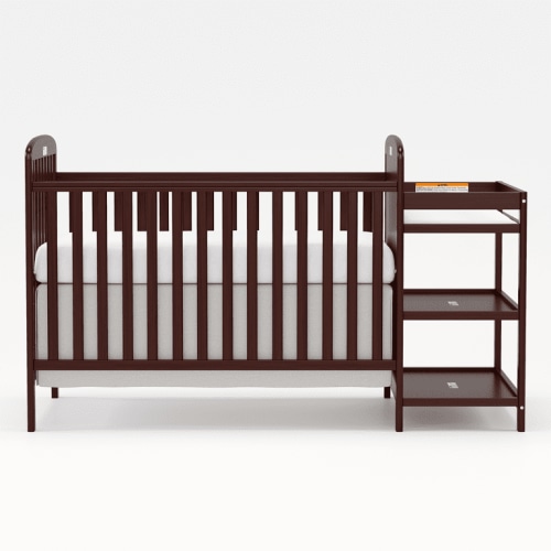 Goldzone 3-in-1 Convertible Baby Crib with Changing Table,Espresso