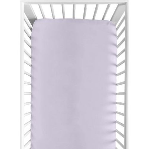 Sweet Jojo Designs Girl Baby Fitted Crib Sheet Rose Collection Solid Lavender Purple